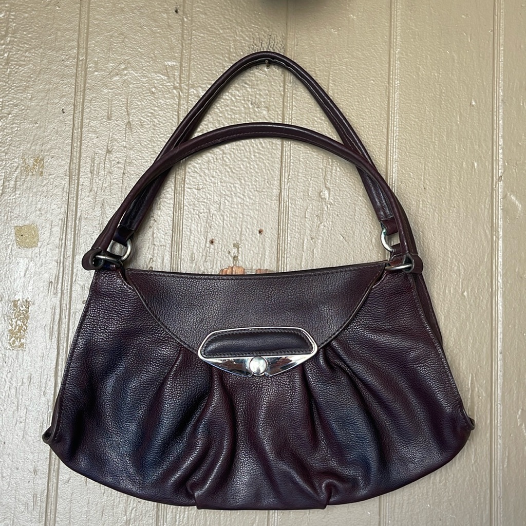Vintage Furla Leather Shoulder Bag In Brown